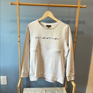 Nursing Queen MAMA Sweatshirt Gray SMALL
